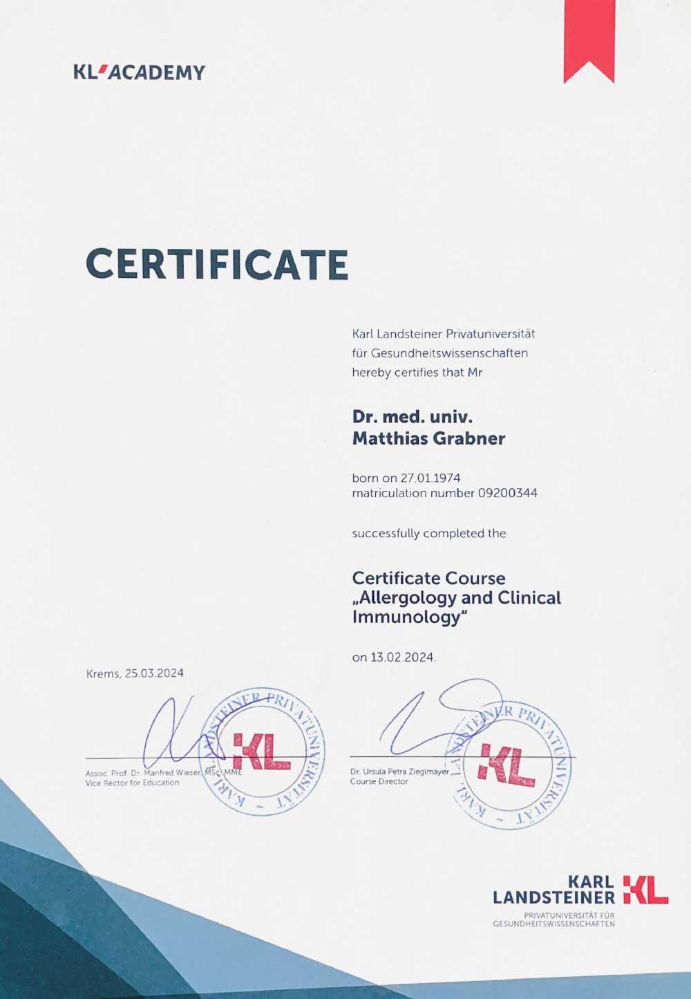 Certificate KL Academy
